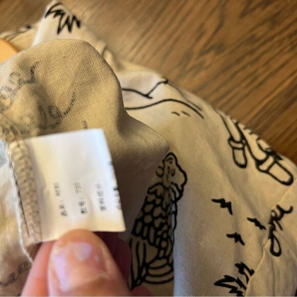 Women’s Traditional Japanese style ink tattoo short sleeve button down. Size S/M - Picture 7 of 10